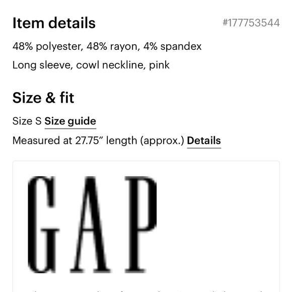 NWOT GAP soft spun cowl neck pullover sweater with rib knit details! Size Small - Picture 5 of 16